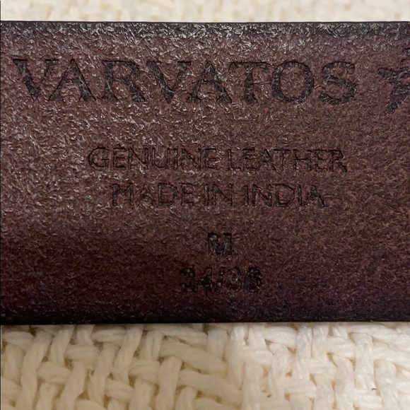 John Varvatos Bridle Leather Belt. Dark Brown. - Picture 3 of 7